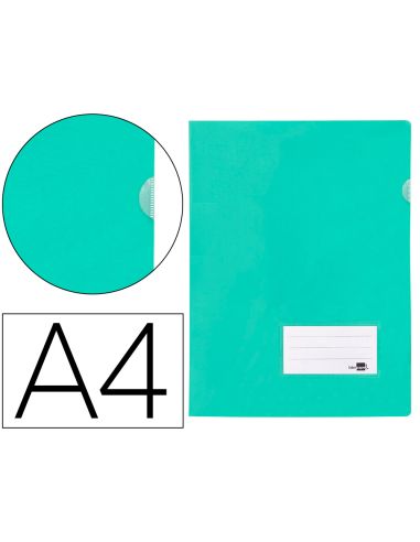 Carpeta Liderpapel Dossier A4 Uñero Verde Manzana Opaco