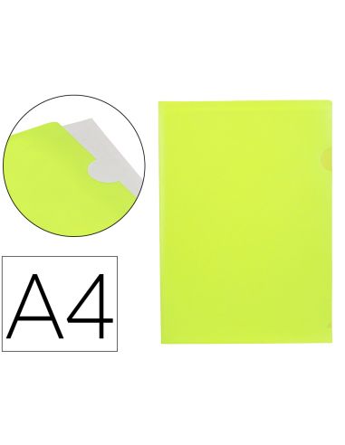 Carpeta Liderpapel Dossier Uñero Polipropileno Din A4 Amarillo Fluor Opaco 20 Hojas