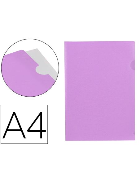 Carpeta Liderpapel Dossier Uñero Polipropileno Din A4 Lavanda Opaco 20 Hojas