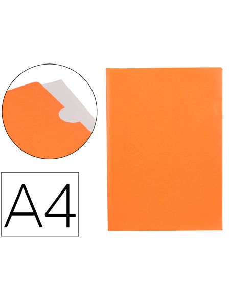 Carpeta Liderpapel Dossier Uñero Polipropileno Din A4 Naranja Fluor Opaco 20 Hojas