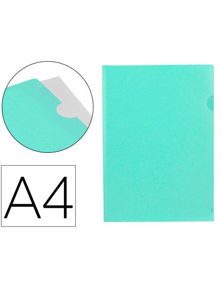 Carpeta Liderpapel Dossier Uñero Polipropileno Din A4 Verde Manzana Opaco 20 Hojas