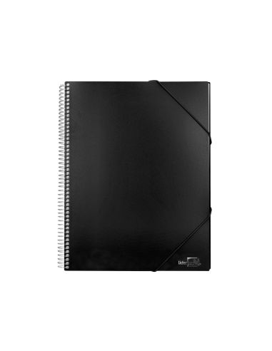 Carpeta Liderpapel Escaparate Con Espiral 20 Fundas Polipropileno Din A5 Negro Opaco|Libreriasalesiana