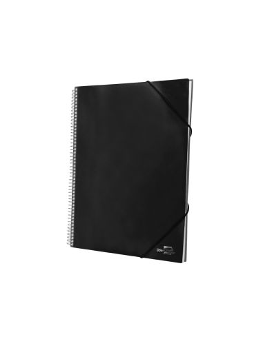 Carpeta Liderpapel Escaparate Con Espiral 20 Fundas Polipropileno Din A5 Negro Opaco|Libreriasalesiana