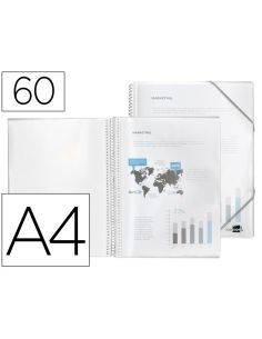 Carpeta Liderpapel Escaparate Con Espiral 60 Fundas Polipropileno Din A4 Transparente