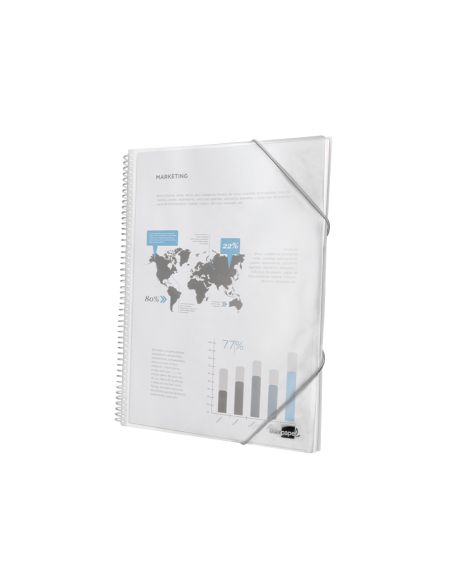 Carpeta Liderpapel Escaparate Con Espiral 40 Fundas Polipropileno Din A4 Transparente