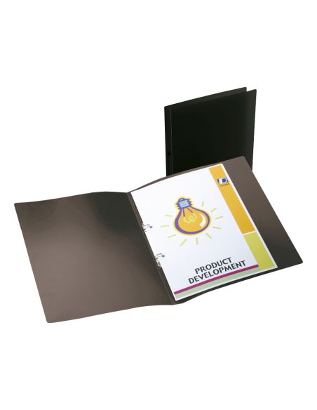 Carpeta Liderpapel 2 Anillas Mixtas Mini 15 Mm Polipropileno Din A4 Negro Opaco