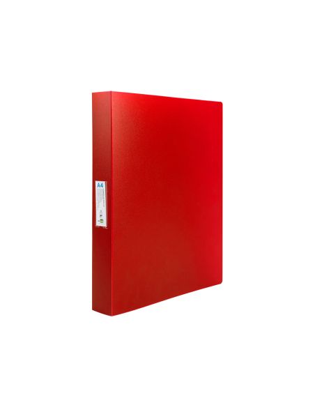 Carpeta Liderpapel 4 Anillas 25 Mm Mixtas Polipropileno Din A4 Rojo Translucido