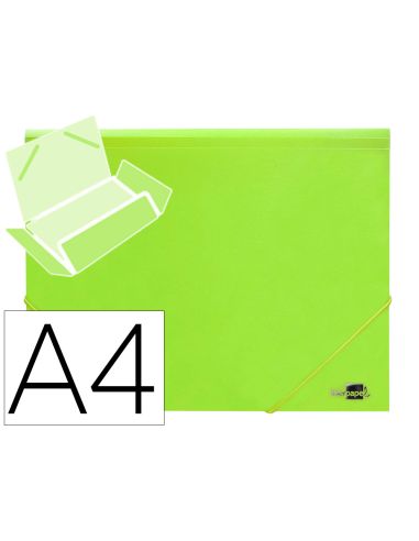 Carpeta Liderpapel Gomas Solapas Polipropileno Din A4 Amarillo Fluor Opaco