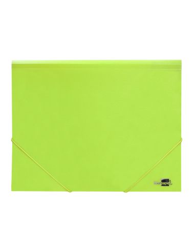 Carpeta Liderpapel Gomas Solapas Polipropileno Din A4 Amarillo Fluor Opaco