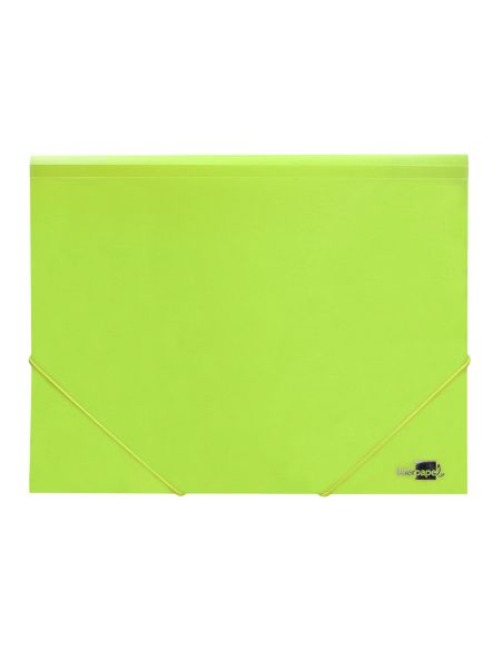 Carpeta Liderpapel Gomas Solapas Polipropileno Din A4 Amarillo Fluor Opaco