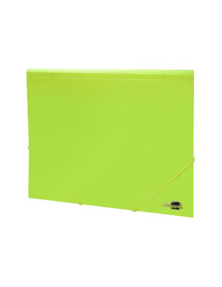 Carpeta Liderpapel Gomas Solapas Polipropileno Din A4 Amarillo Fluor Opaco
