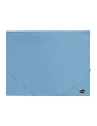 Carpeta Liderpapel Gomas Tres Solapas Polipropileno Din A4 Color Celeste Opaco