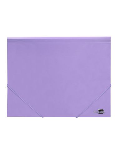 Carpeta Liderpapel Gomas Tres Solapas Polipropileno Din A4 Color Lavanda Opaco
