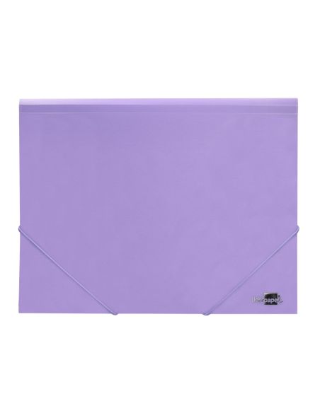 Carpeta Liderpapel Gomas Tres Solapas Polipropileno Din A4 Color Lavanda Opaco