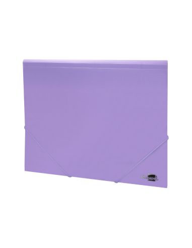 Carpeta Liderpapel Gomas Tres Solapas Polipropileno Din A4 Color Lavanda Opaco