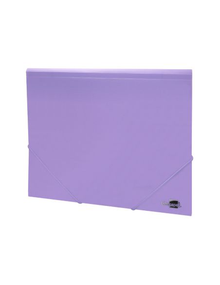 Carpeta Liderpapel Gomas Tres Solapas Polipropileno Din A4 Color Lavanda Opaco