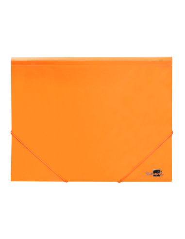 Carpeta Liderpapel Gomas Tres Solapas Polipropileno Din A4 Color Naranja Opaco
