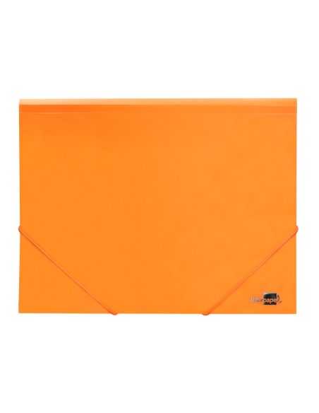 Carpeta Liderpapel Gomas Tres Solapas Polipropileno Din A4 Color Naranja Opaco