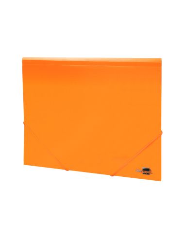Carpeta Liderpapel Gomas Tres Solapas Polipropileno Din A4 Color Naranja Opaco
