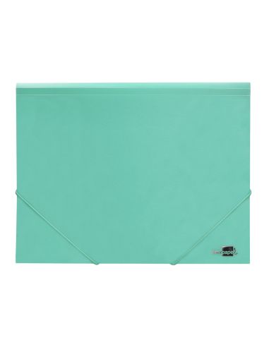 Carpeta Liderpapel Gomas Tres Solapas Polipropileno Din A4 Color Verde Opaco