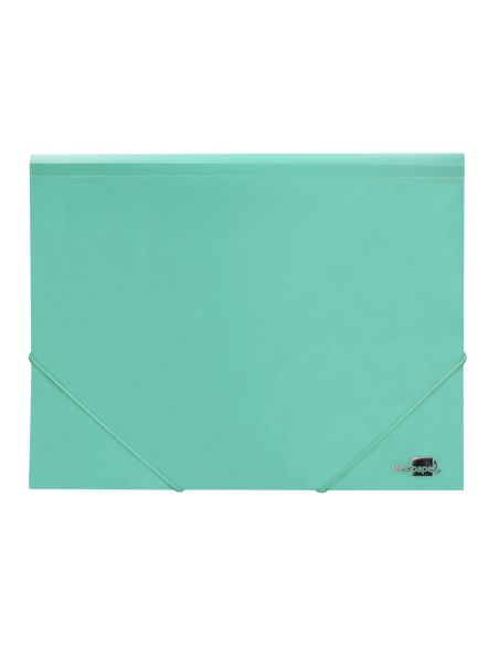 Carpeta Liderpapel Gomas Tres Solapas Polipropileno Din A4 Color Verde Opaco