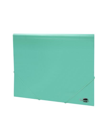 Carpeta Liderpapel Gomas Tres Solapas Polipropileno Din A4 Color Verde Opaco