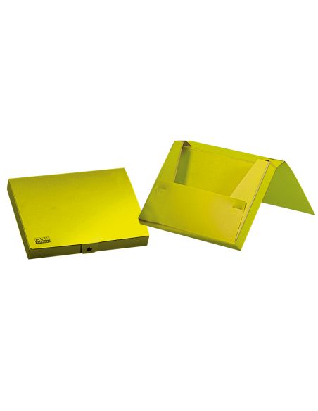 Carpeta Liderpapel Portadocumentos Gomas Polipropileno Din A4 Amarillo Fluor Opaco Lomo 25 Mm