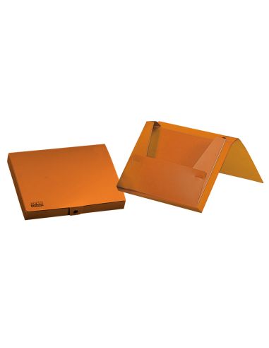 Carpeta Liderpapel Portadocumentos Gomas Polipropileno Din A4 Naranja Fluor Lomo 25 Mm