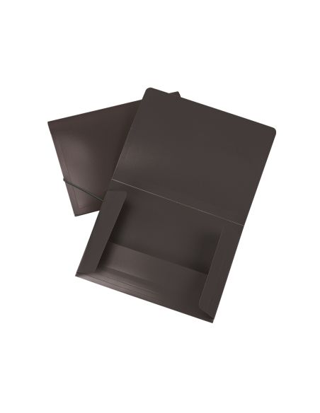 Carpeta Liderpapel Portadocumentos Solapas Polipropileno Din A3 Negro Opaco Lomo Flexible