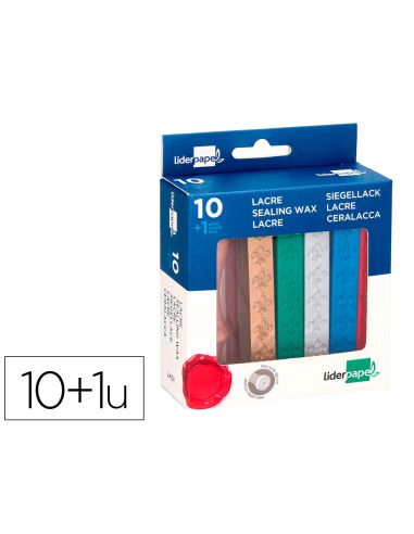 Lacre Liderpapel Con Sello Para Carta Caja De 10 Barras Colores Surtidos