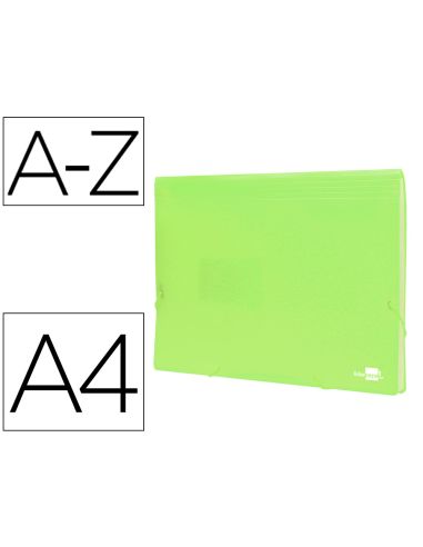 Carpeta Liderpapel Clasificador Fuelle Polipropileno Din A4 Amarillo Fluor Opaco 13 Departamentos