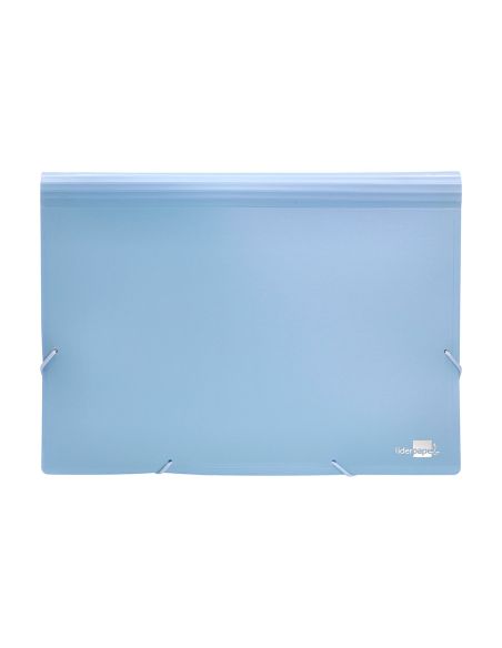 Carpeta Liderpapel Clasificador Fuelle Polipropileno Din A4 Celeste Opaco 13 Departamentos