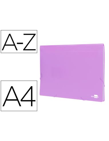 Carpeta Liderpapel Clasificador Fuelle Polipropileno Din A4 Lavanda Opaco 13 Departamentos