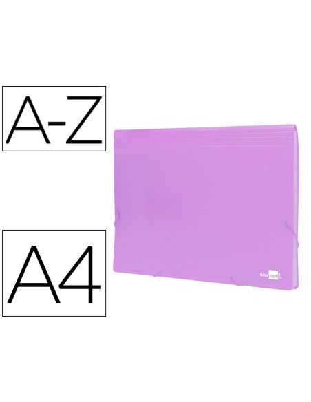 Carpeta Liderpapel Clasificador Fuelle Polipropileno Din A4 Lavanda Opaco 13 Departamentos
