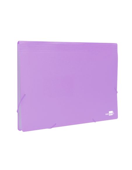 Carpeta Liderpapel Clasificador Fuelle Polipropileno Din A4 Lavanda Opaco 13 Departamentos