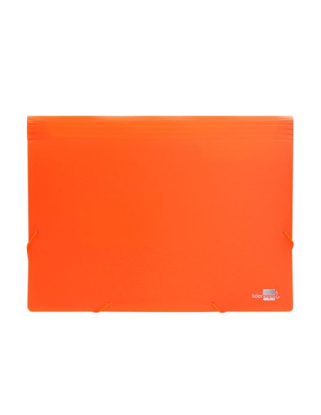 Carpeta Liderpapel Clasificador Fuelle Polipropileno Din A4 Naranja Fluor Opaco 13 Departamentos