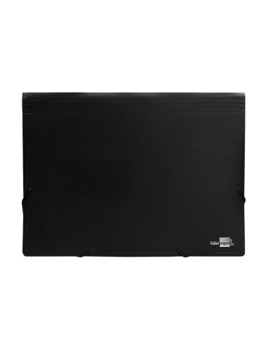 Carpeta Liderpapel Clasificador Fuelle Polipropileno Din A4 Negro Opaco 13 Departamentos