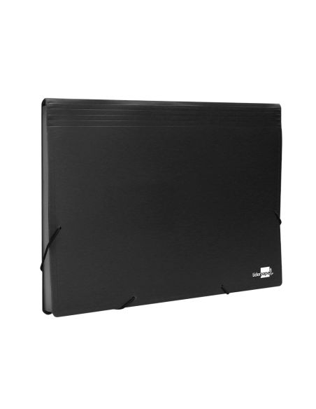 Carpeta Liderpapel Clasificador Fuelle Polipropileno Din A4 Negro Opaco 13 Departamentos