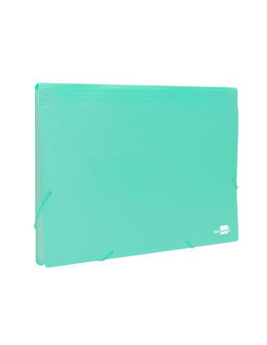 Carpeta Liderpapel Clasificador Fuelle Polipropileno Din A4 Verde Opaco 13 Departamentos