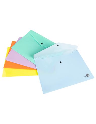 Carpeta Liderpapel Dossier Broche Polipropileno Din A4 Celeste Opaco 50 Hojas