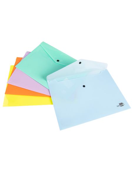 Carpeta Liderpapel Dossier Broche Polipropileno Din A4 Celeste Opaco 50 Hojas