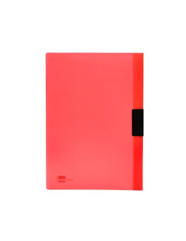 Carpeta Liderpapel Dossier Pinza Lateral Polipropileno Din A4 Rojo Translucido 30 Hojas Pinza Deslizante