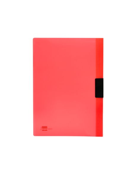 Carpeta Liderpapel Dossier Pinza Lateral Polipropileno Din A4 Rojo Translucido 30 Hojas Pinza Deslizante