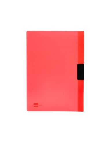 Carpeta Liderpapel Dossier Pinza Lateral Polipropileno Din A4 Rojo Translucido 60 Hojas Pinza Deslizante
