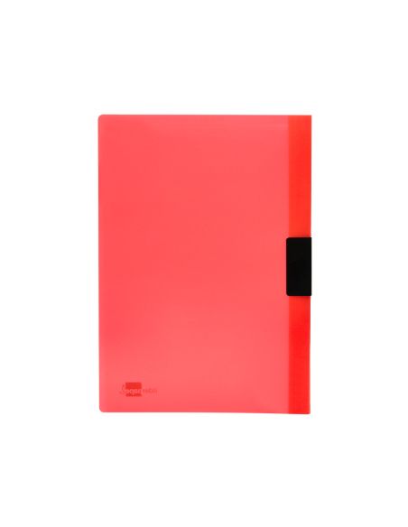 Carpeta Liderpapel Dossier Pinza Lateral Polipropileno Din A4 Rojo Translucido 60 Hojas Pinza Deslizante