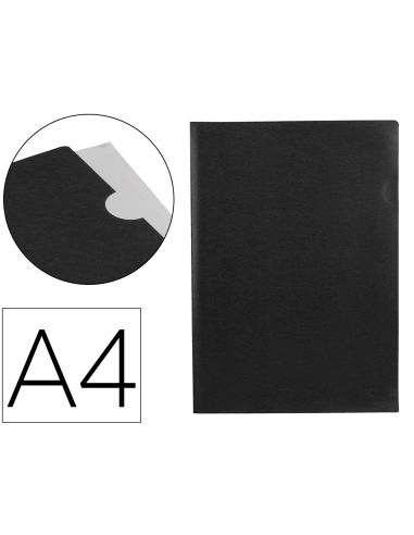 Carpeta Liderpapel Dossier Uñero Polipropileno Din A4 Negro Opaco 20 Hojas