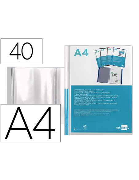 Carpeta Liderpapel Personaliza 40 Fundas Canguro Polipropileno Din A4 Transparente Portada Y Lomo