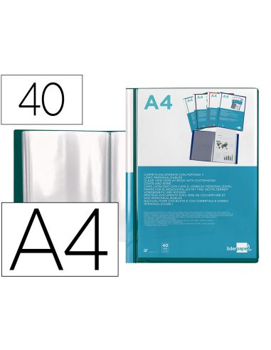 Carpeta Liderpapel Personaliza 40 Fundas Canguro Polipropileno Din A4 Verde Translucido Portada Y Lomo