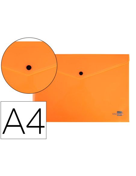 Carpeta Liderpapel Dossier Broche Polipropileno Din A4 Naranja Fluor Opaco 50 Hojas