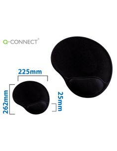 Alfombrilla Para Raton Q-Connect Con Reposamuñecas Ergonomica De Gel Gris Oscuro 262X225X25 Mm